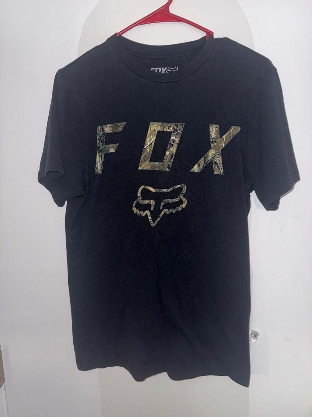 Fox Racing Black Camo Logo Standard Fit T Shirt
